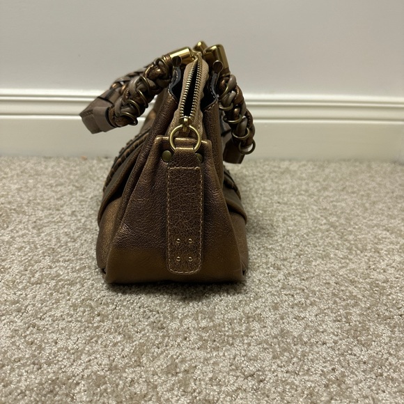 Chloe Heloise Satchel Leather Handbag Dark Metallic EUC Authentic - Picture 9 of 16